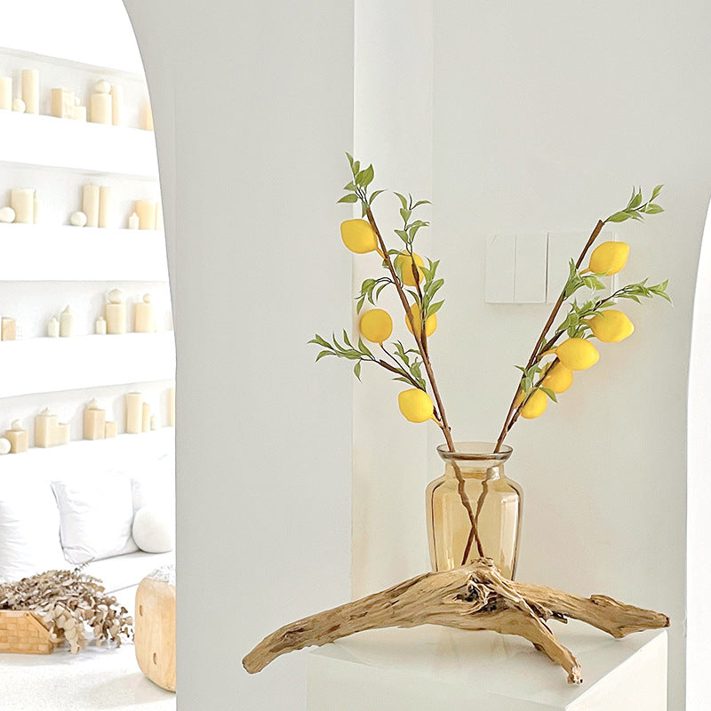 INS Artificial Flower 5-Fruit Lemon Tree Lemon Branch Artificial Green Plant Fake Flower Photo Prop