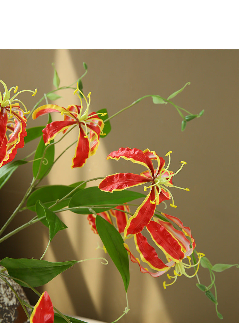 Artificial Flame Lily Flower Home Decoration Ornament Prop Modern Romantic Creative Ornament Fake Flower Floral Decoration