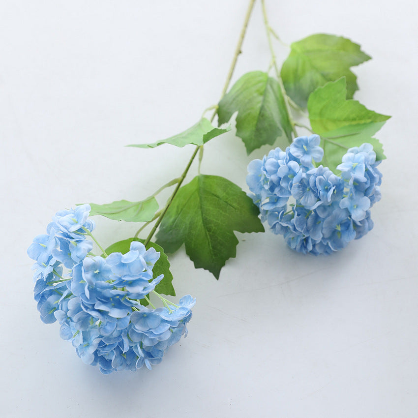 Artificial Flowers 3D Film Hydrangea 2-Head Snowball Flower