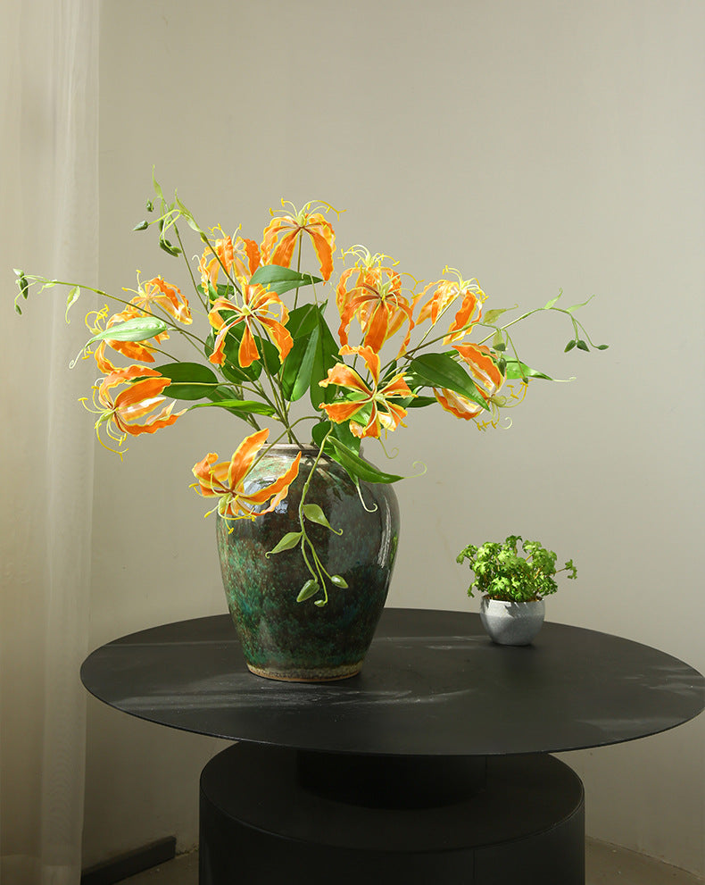 Artificial Flame Lily Flower Home Decoration Ornament Prop Modern Romantic Creative Ornament Fake Flower Floral Decoration