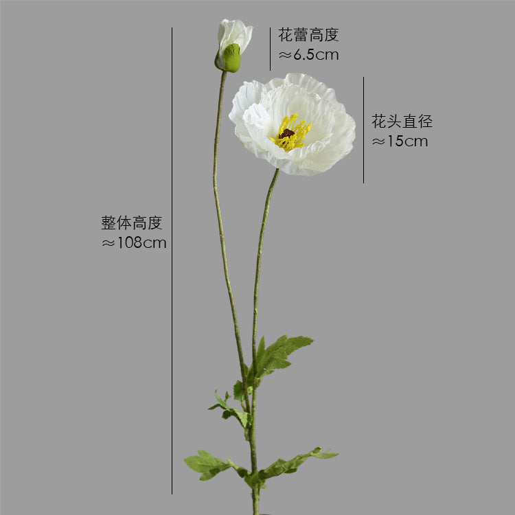 Two-Headed Poppy Artificial Flower Wedding Decoration Poppy Flower