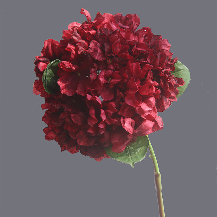 Vintage Single Branch Burnt Edge Hydrangea Artificial Flower