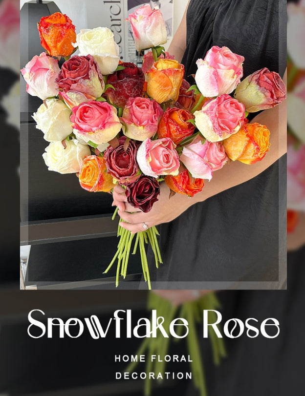 Imitation Dried Flower Baked Rose Artificial Flower Snow Rose