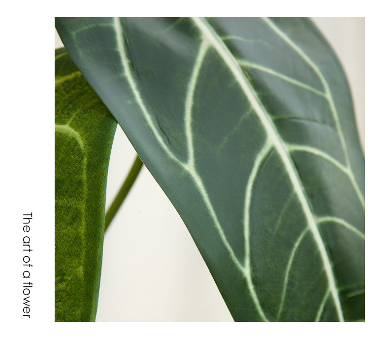 Artificial Green Plant Green Leaf Fire Lily Flower Candle Home Flower Arrangement