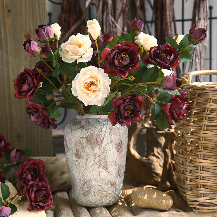 Vintage Autumn Peony Artificial Flower Home Decor Flower Arrangement