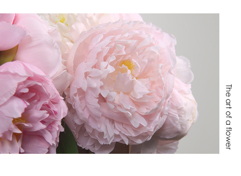 ins High-End Artificial Flowers Fake Flowers Six-Headed Peony Bouquet