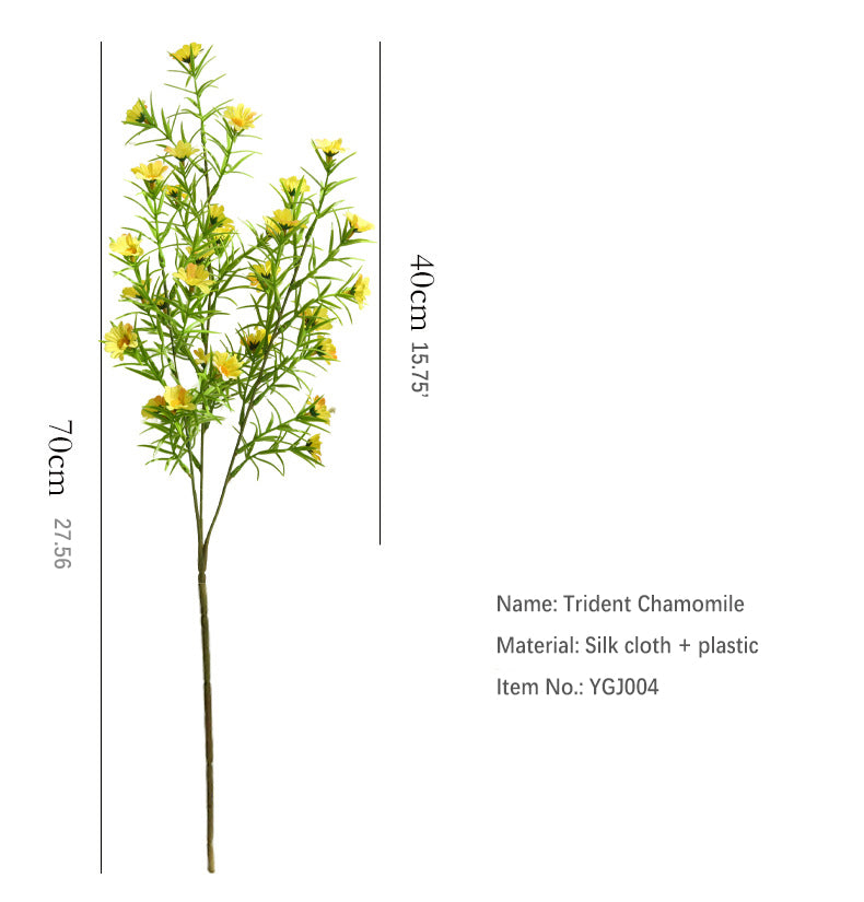 Artificial Flowers Fake Flowers Ins Style Decoration  Three-Pronged Chamomile