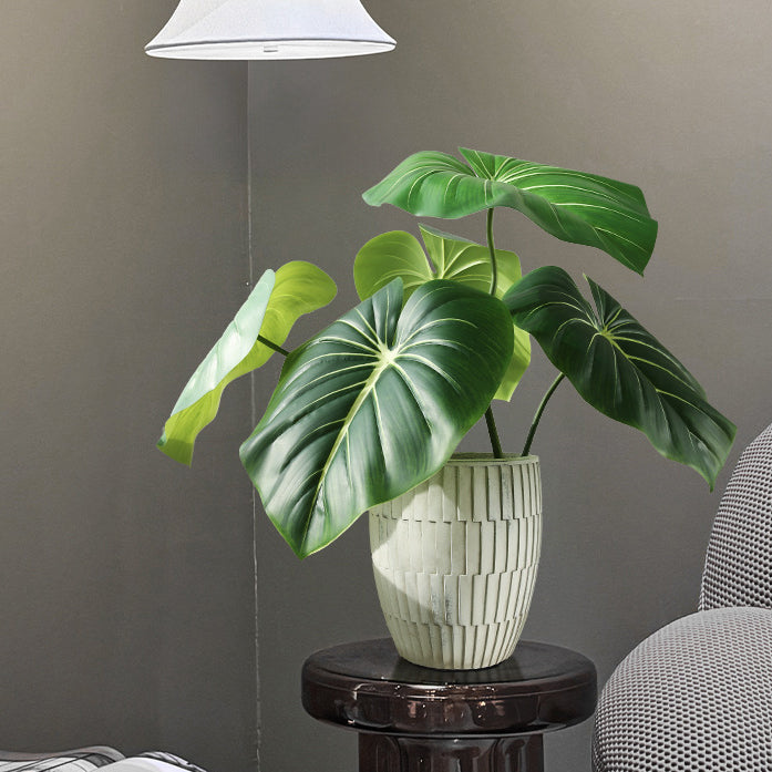 Artificial Green Plant Leaves Philodendron 6pcs - 29.5in