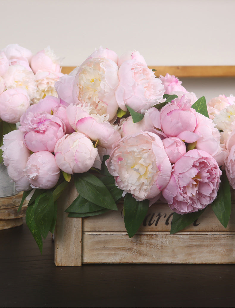 ins High-End Artificial Flowers Fake Flowers Six-Headed Peony Bouquet