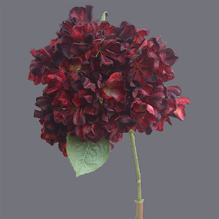 Vintage Single Branch Burnt Edge Hydrangea Artificial Flower