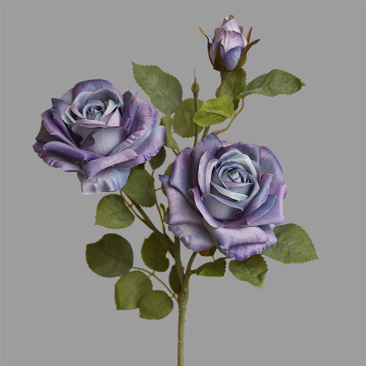 Artificial Flowers American Style 3-Head Printed Rose Home Decoration Fake Flower