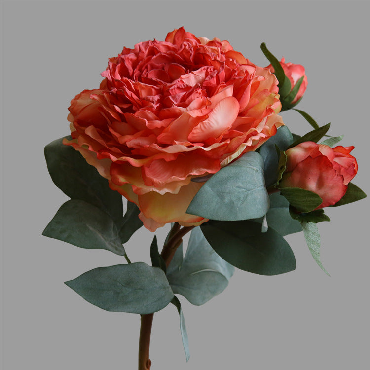 Burnt Edge Large Peony Artificial Flower Table Decoration Fake Flower