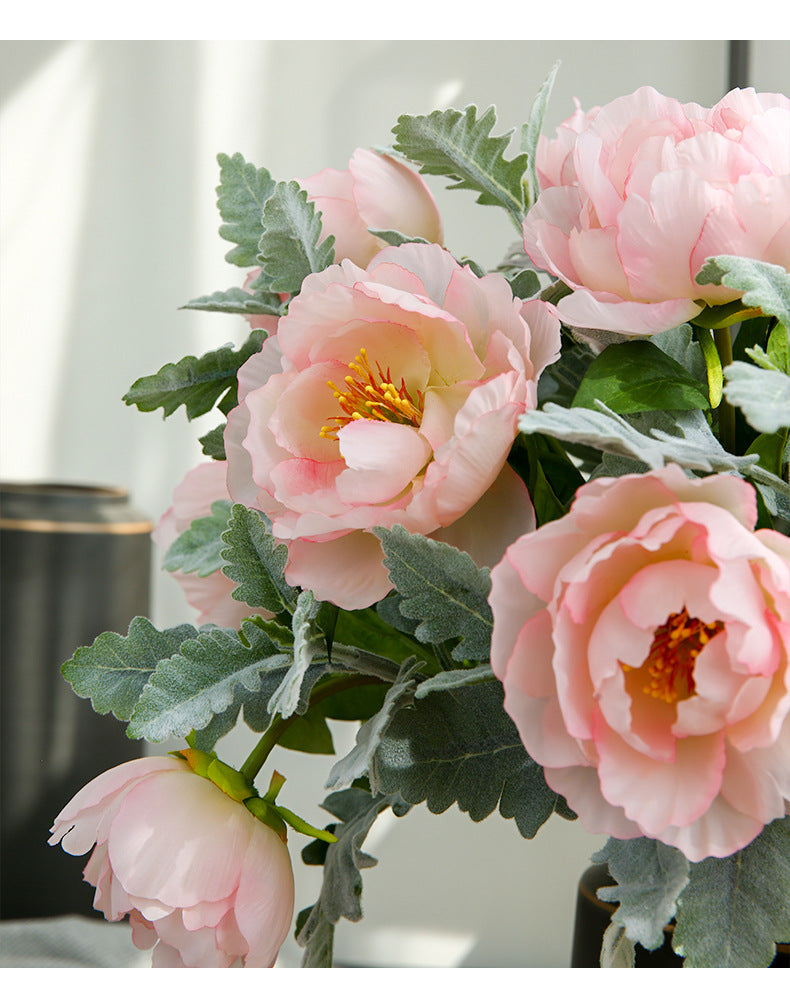 Single Branch Hibiscus Peony  12pcs - 17.7in