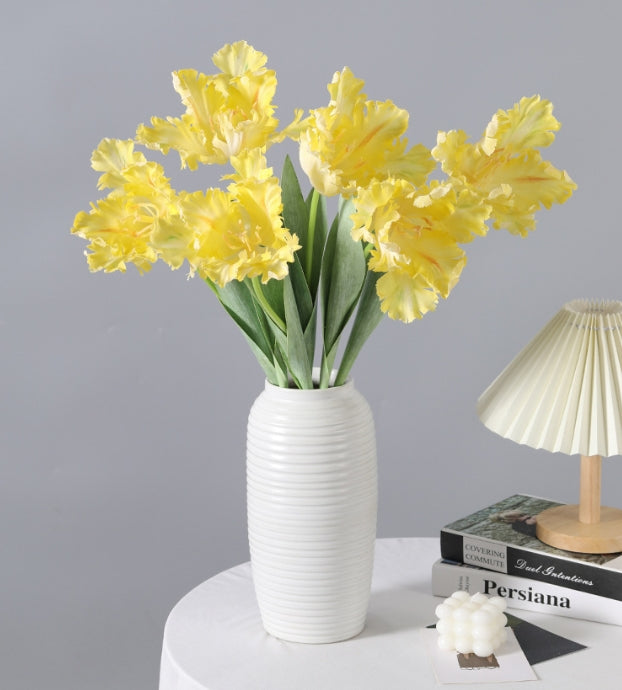 Artificial Flower Single Branch Parrot Tulip 3D Printed Toothed Fake Flower