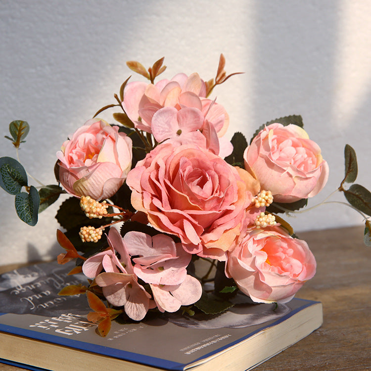 Snowflake Hibiscus Rose Artificial Flowers Fake Flowers Creative Bouquet Natural Style Decoration Dining Table