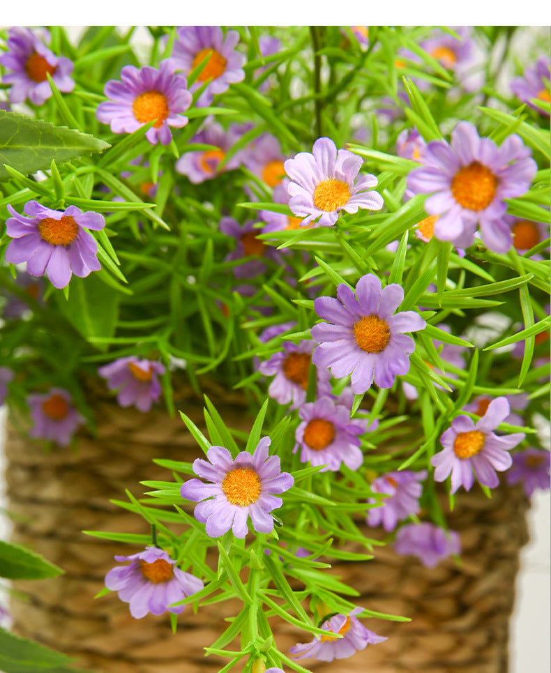 Artificial Flowers Fake Flowers Ins Style Decoration  Three-Pronged Chamomile