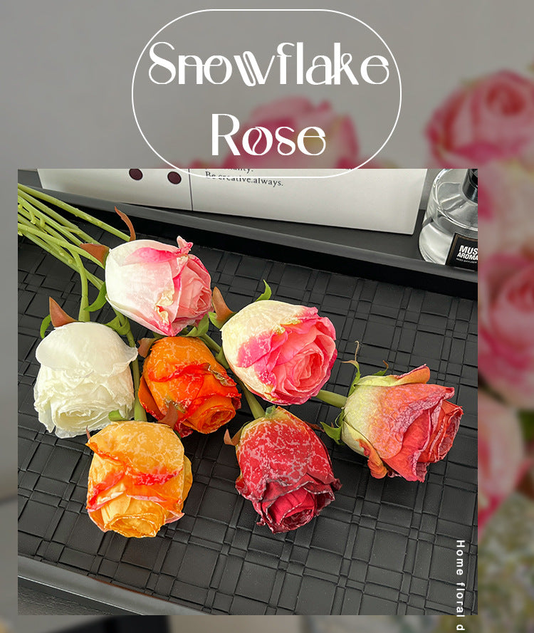 Imitation Dried Flower Baked Rose Artificial Flower Snow Rose