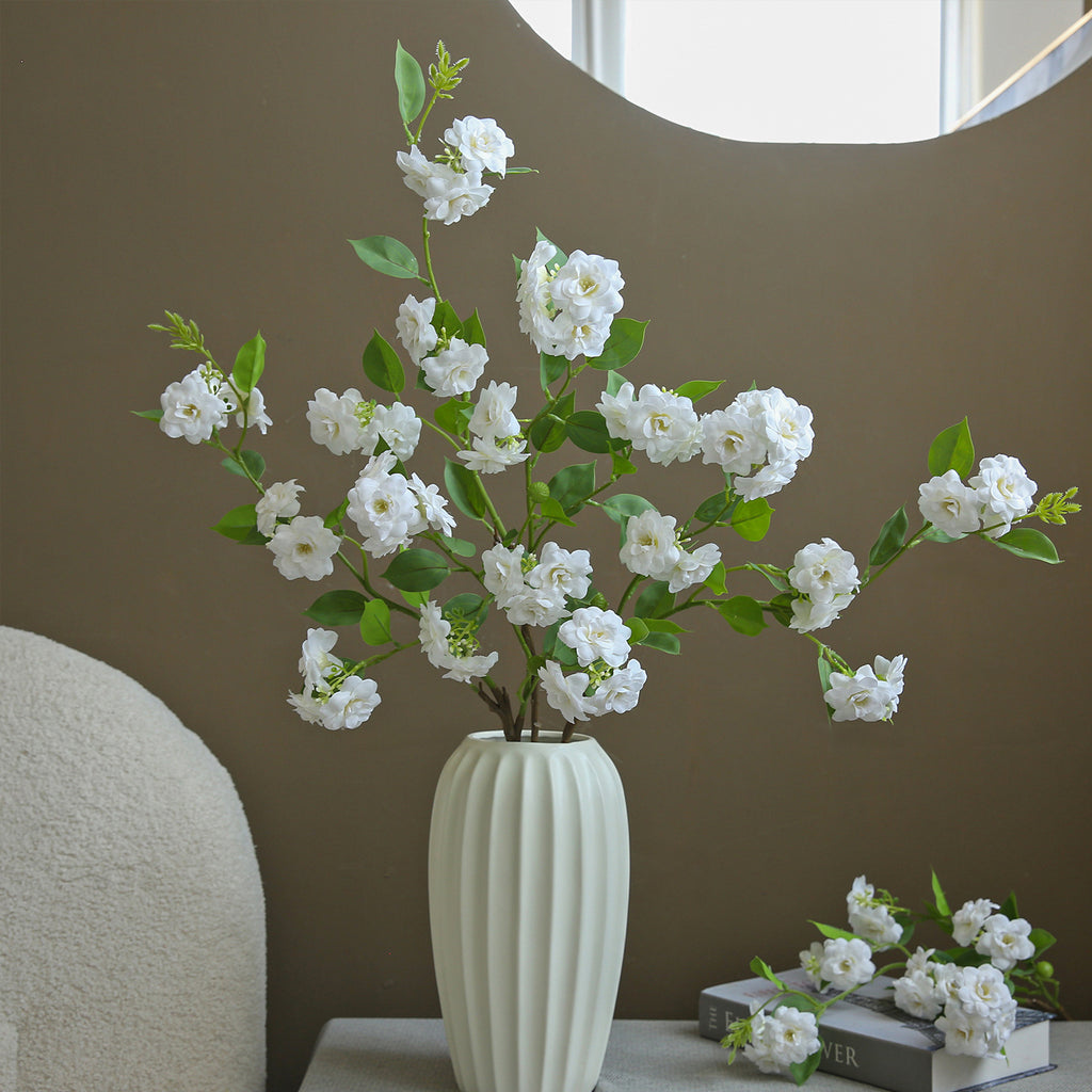 Artificial Flower Multi-Head Camellia Garden  Artificial Silk Flower Ornament Living Room Soft Decoration Ornament
