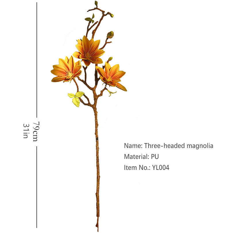 PU Hand-painted Small Magnolia 12pcs - 31in