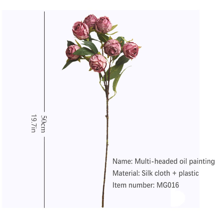 Burnt Edge Multi-Head Rose 12pcs - 19.7in