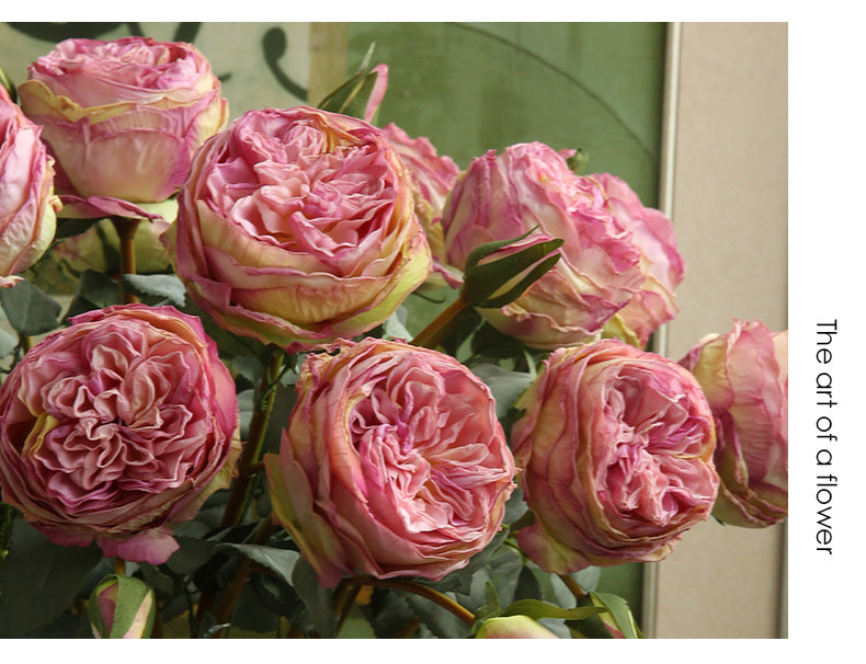 Two-Headed Austin Rose Artificial Flower Nordic Romantic Decoration