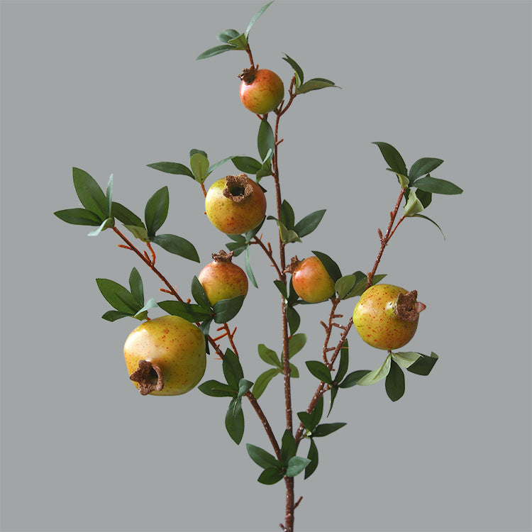 Artificial Pomegranate 6 Fruits with Leaves Pomegranate Fruit Home Decoration