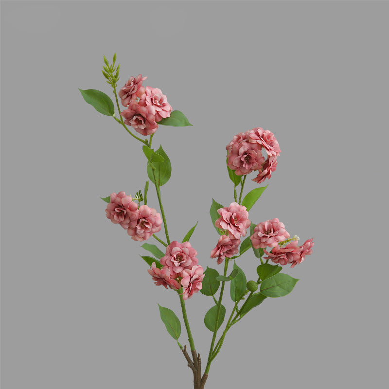 Artificial Flower Multi-Head Camellia Garden  Artificial Silk Flower Ornament Living Room Soft Decoration Ornament