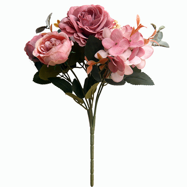 Snowflake Hibiscus Rose Artificial Flowers Fake Flowers Creative Bouquet Natural Style Decoration Dining Table