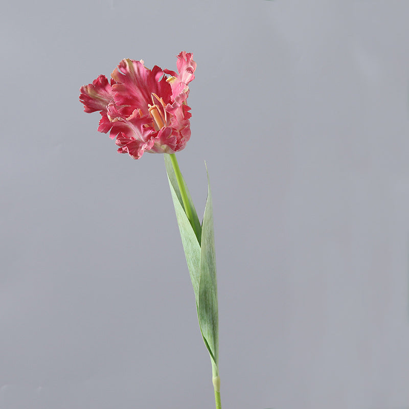 Artificial Flower Single Branch Parrot Tulip 3D Printed Toothed Fake Flower