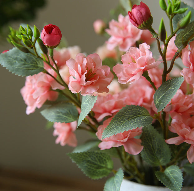 Artificial Flower Camellia Silk Flower Home Dining Table Decoration Flower Arrangement