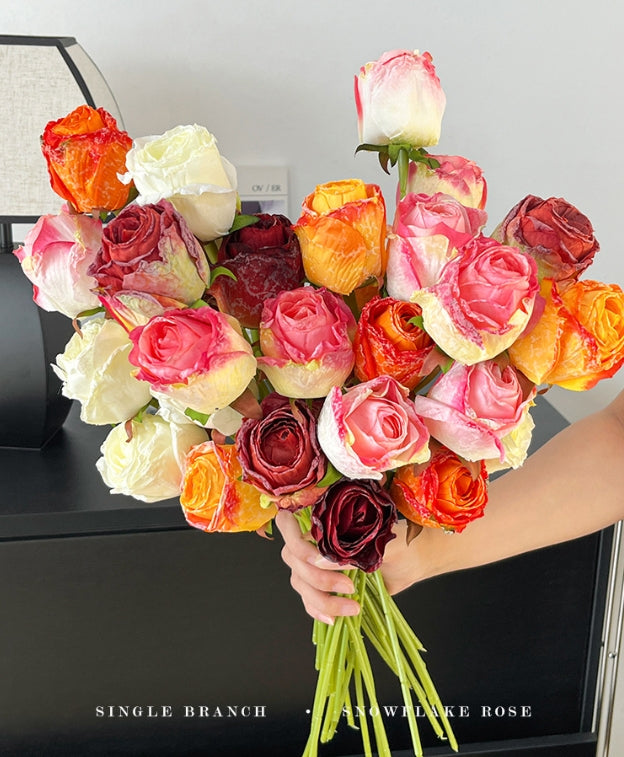 Imitation Dried Flower Baked Rose Artificial Flower Snow Rose