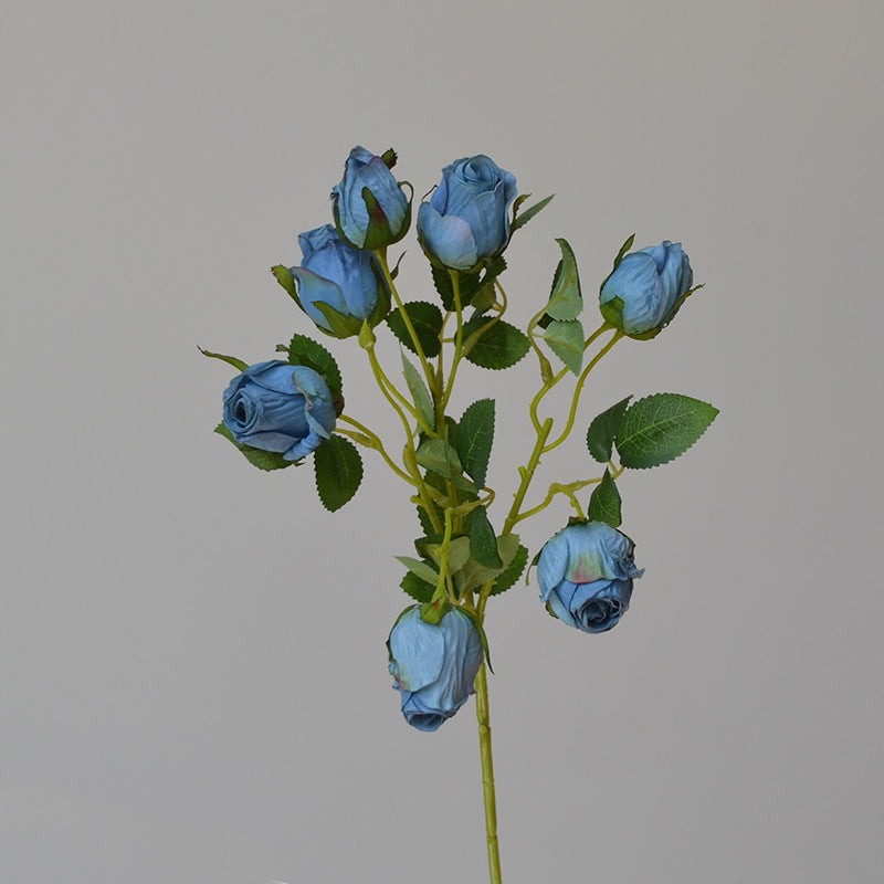 7 Vintage Roasted Edge Roses 12pcs - 19.7in