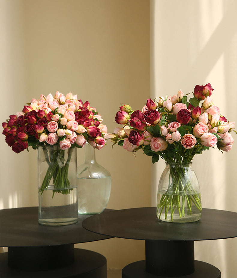Artificial Flower Double-Ended Roasted Edge Rose Silk Flower Rose
