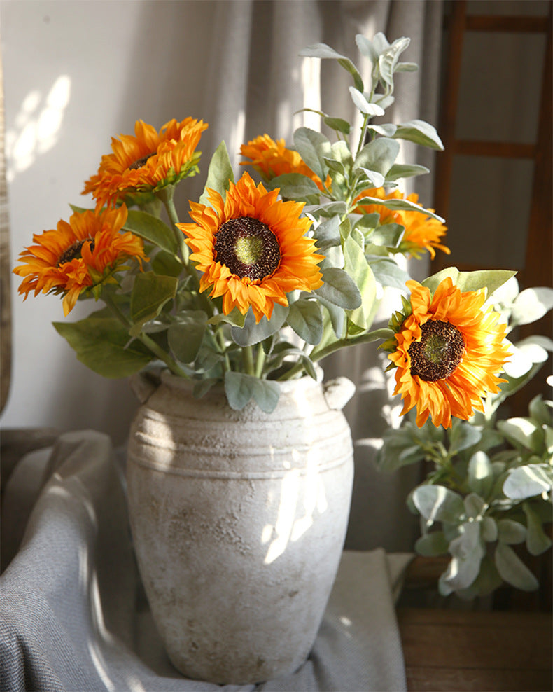 Single Head Sunflower Artificial Flower Dried Flower Living Room Decoration Sunflower