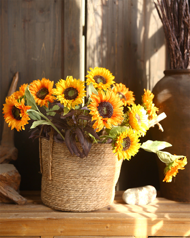 Single Head Sunflower Artificial Flower Dried Flower Living Room Decoration Sunflower