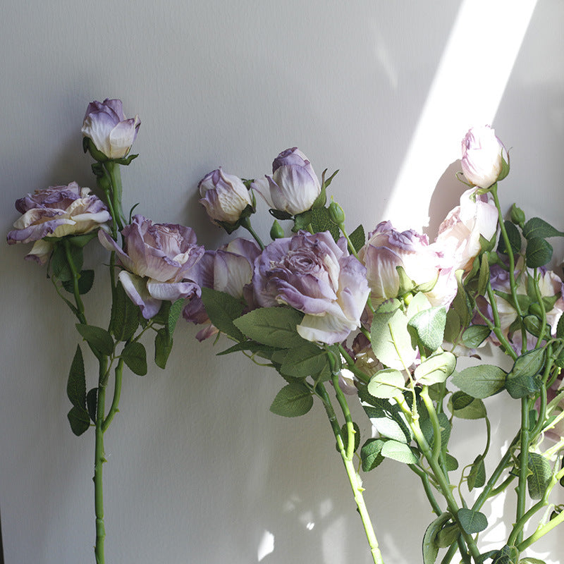 Fake Flowers Artificial Flowers 3 Heads Dried Roses