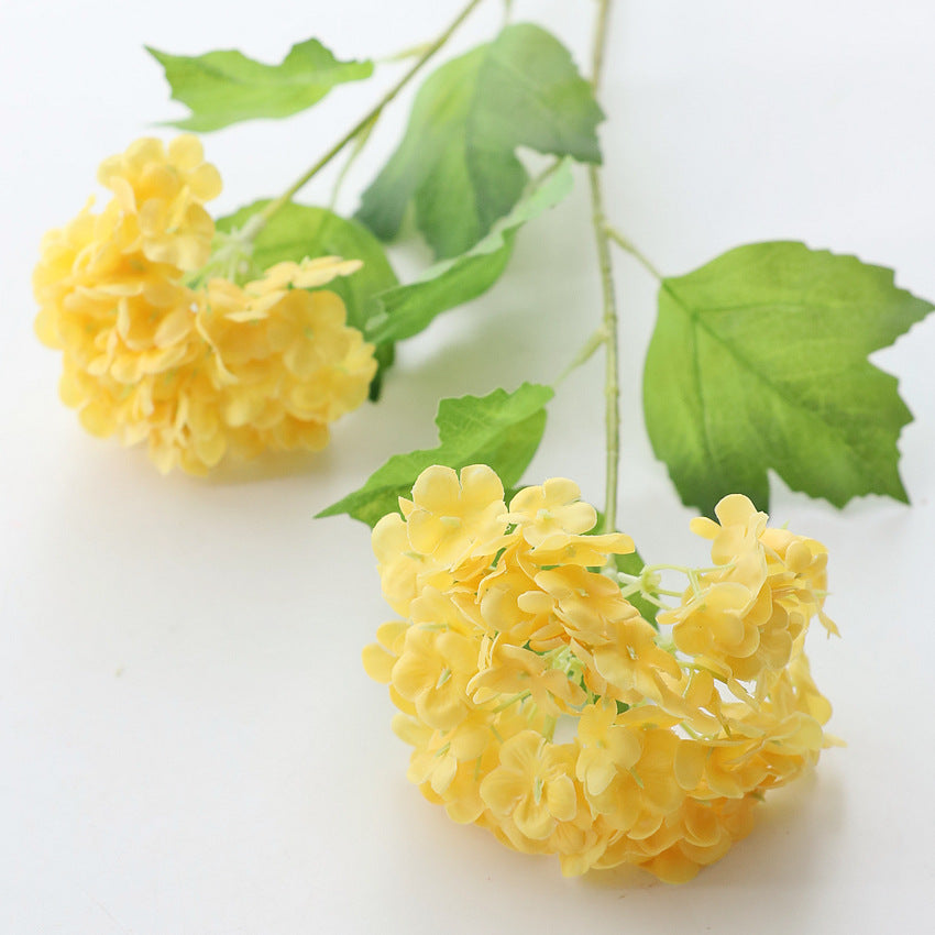 Artificial Flowers 3D Film Hydrangea 2-Head Snowball Flower