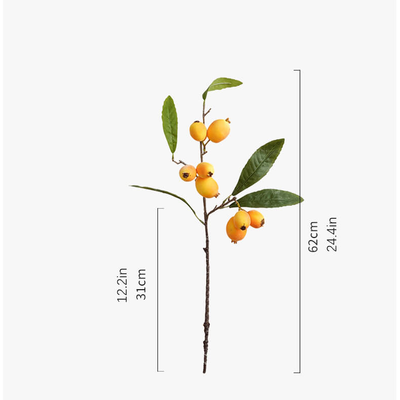 Simulated Loquat Fruit, 1 pcs - 24.4inch