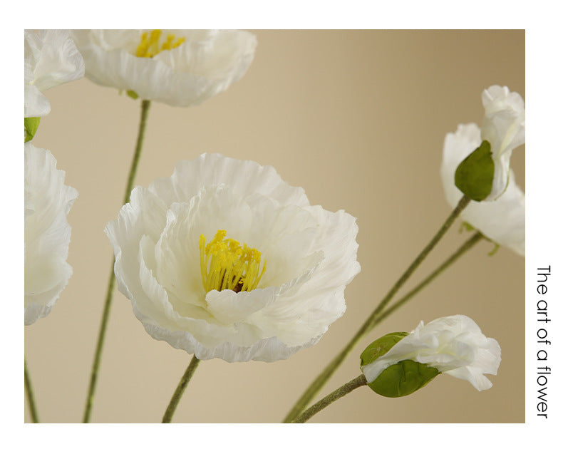 Two-Headed Poppy Artificial Flower Wedding Decoration Poppy Flower