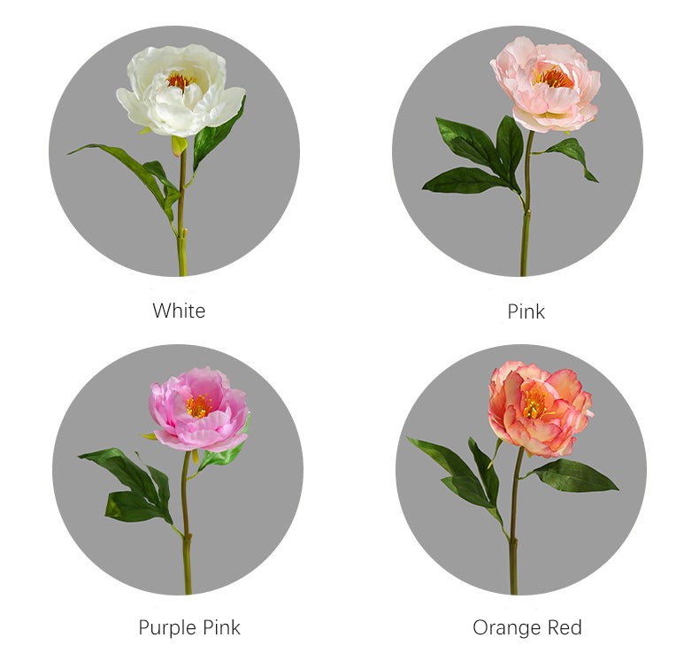 Single Branch Hibiscus Peony  12pcs - 17.7in