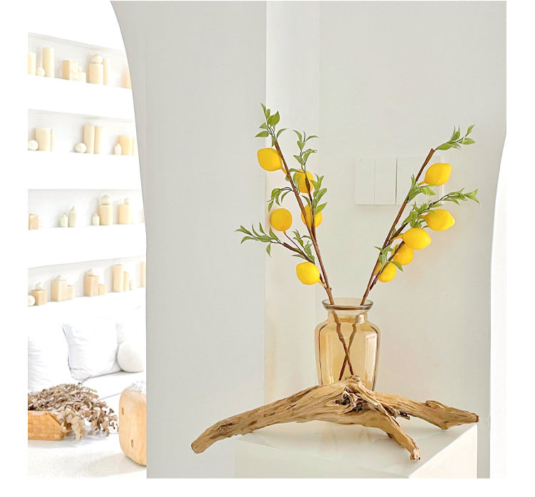 INS Artificial Flower 5-Fruit Lemon Tree Lemon Branch Artificial Green Plant Fake Flower Photo Prop