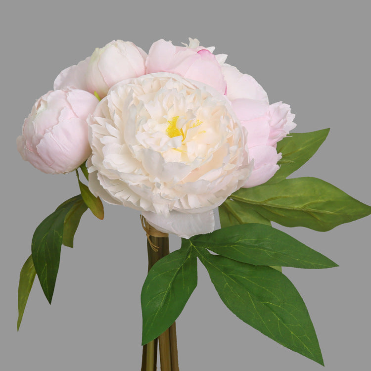 ins High-End Artificial Flowers Fake Flowers Six-Headed Peony Bouquet