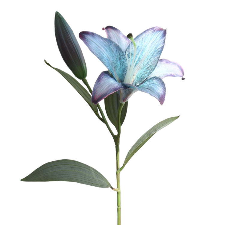 Artificial Flowers Fake Flowers Vintage Decoration 2 Heads Autumn Lily