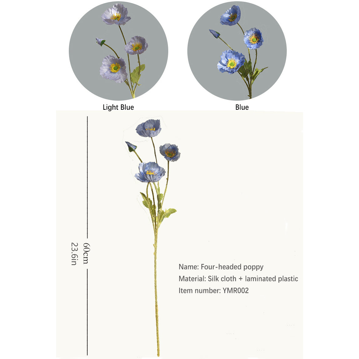 Four-Headed Poppy 12pcs - 23.6in