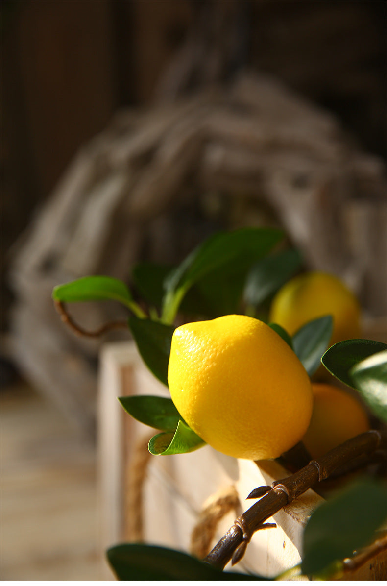 Lemon Branch Fresh Fruit Artificial Flower Fake Flower Restaurant Decoration