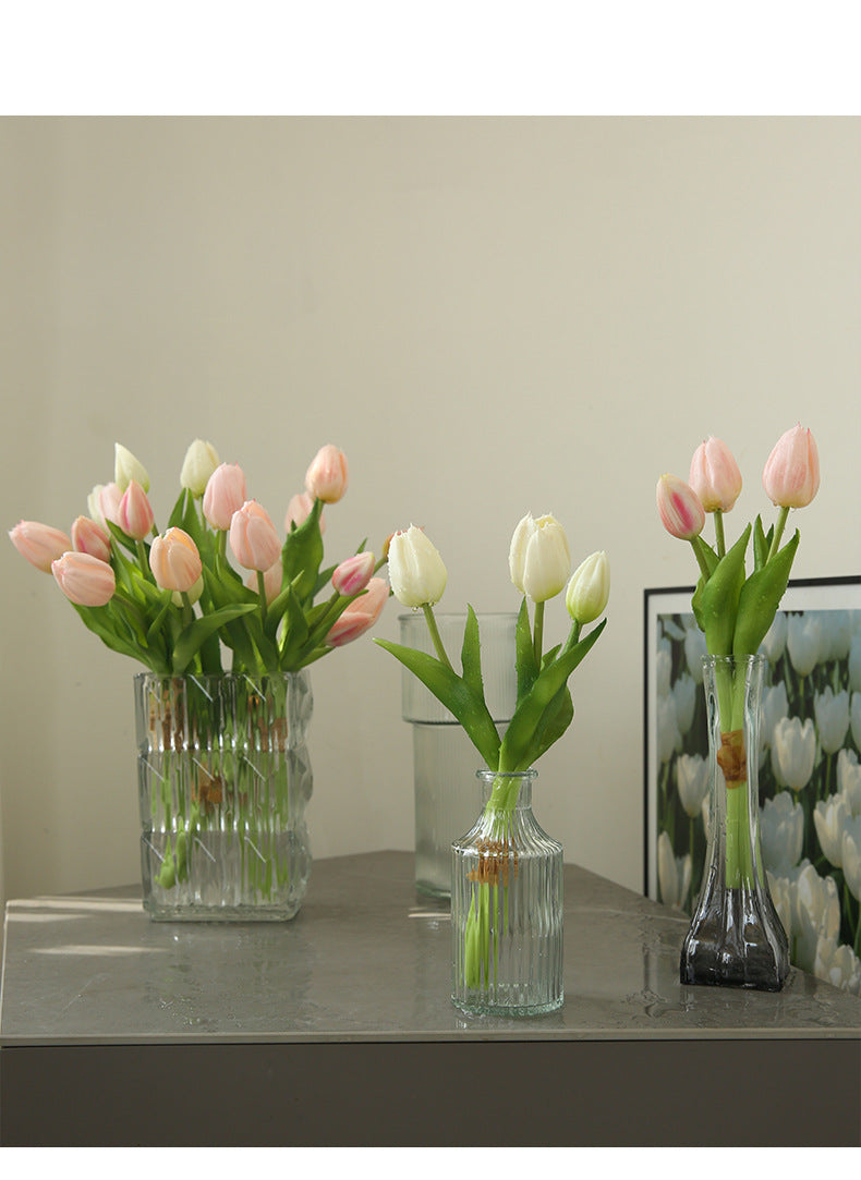 Artificial Flower Three-Headed Realistic Tulip