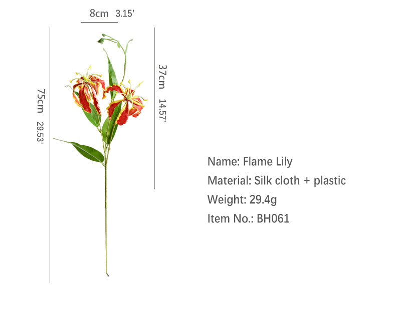 Artificial Flame Lily Flower Home Decoration Ornament Prop Modern Romantic Creative Ornament Fake Flower Floral Decoration