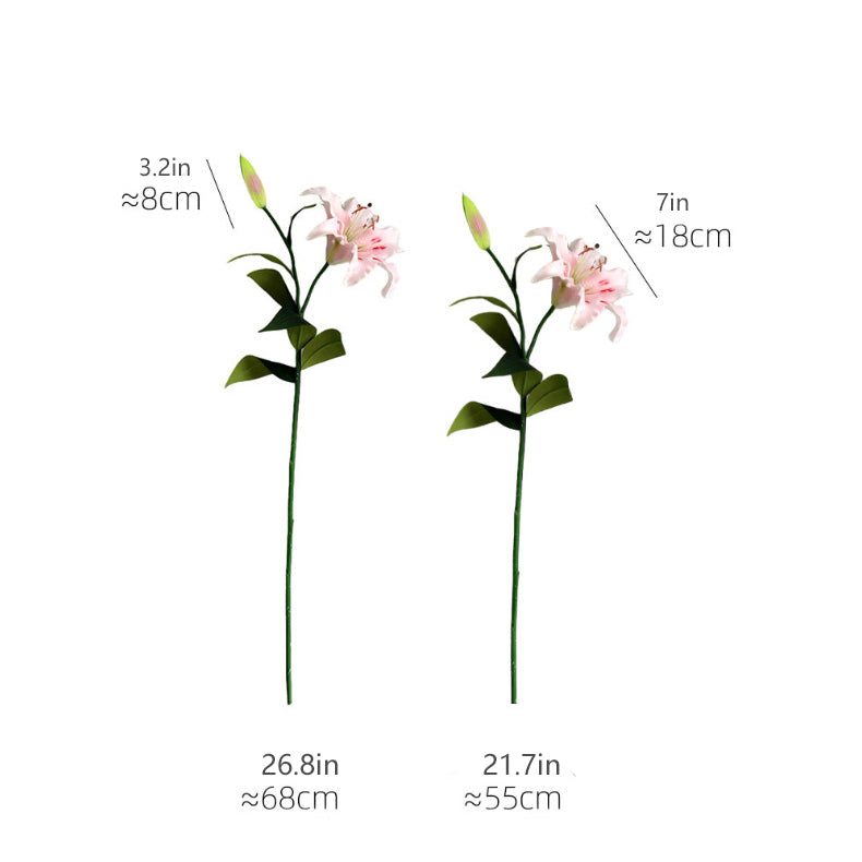 PU natural touch two-Head Lily 12pcs - 26.8in or 21.7in