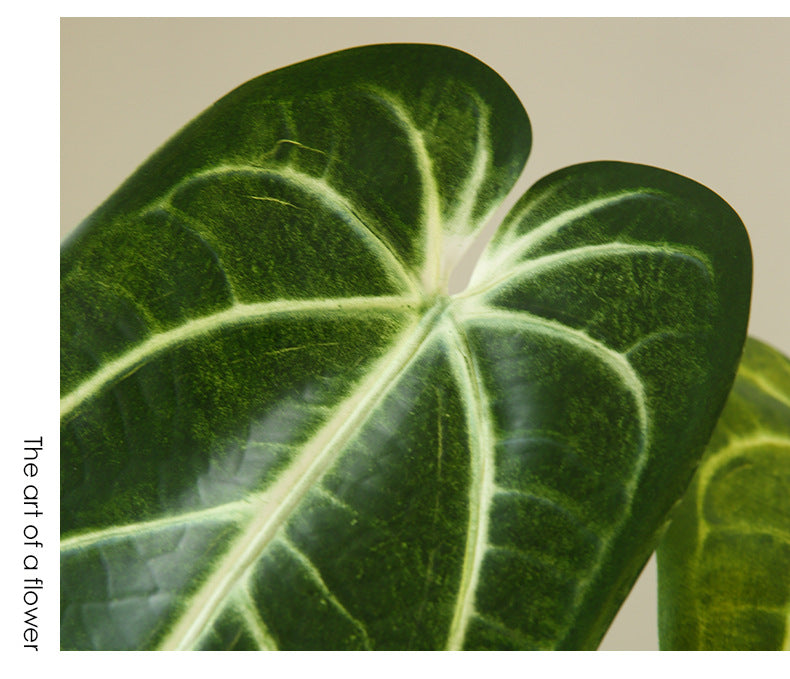 Artificial Green Plant Green Leaf Fire Lily Flower Candle Home Flower Arrangement