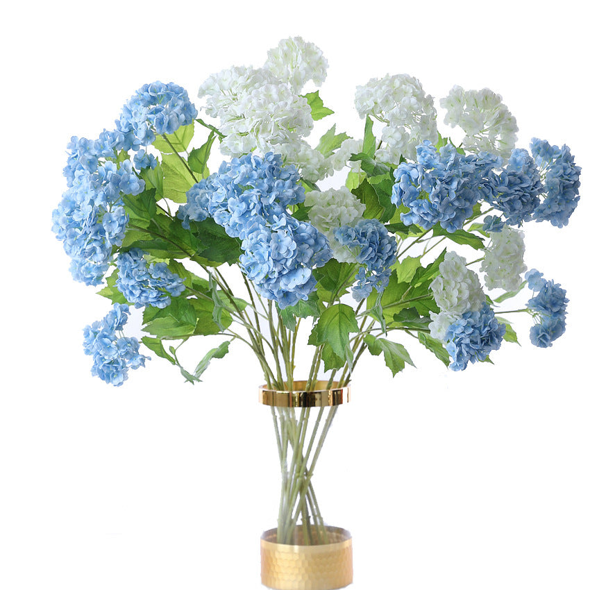 Artificial Flowers 3D Film Hydrangea 2-Head Snowball Flower